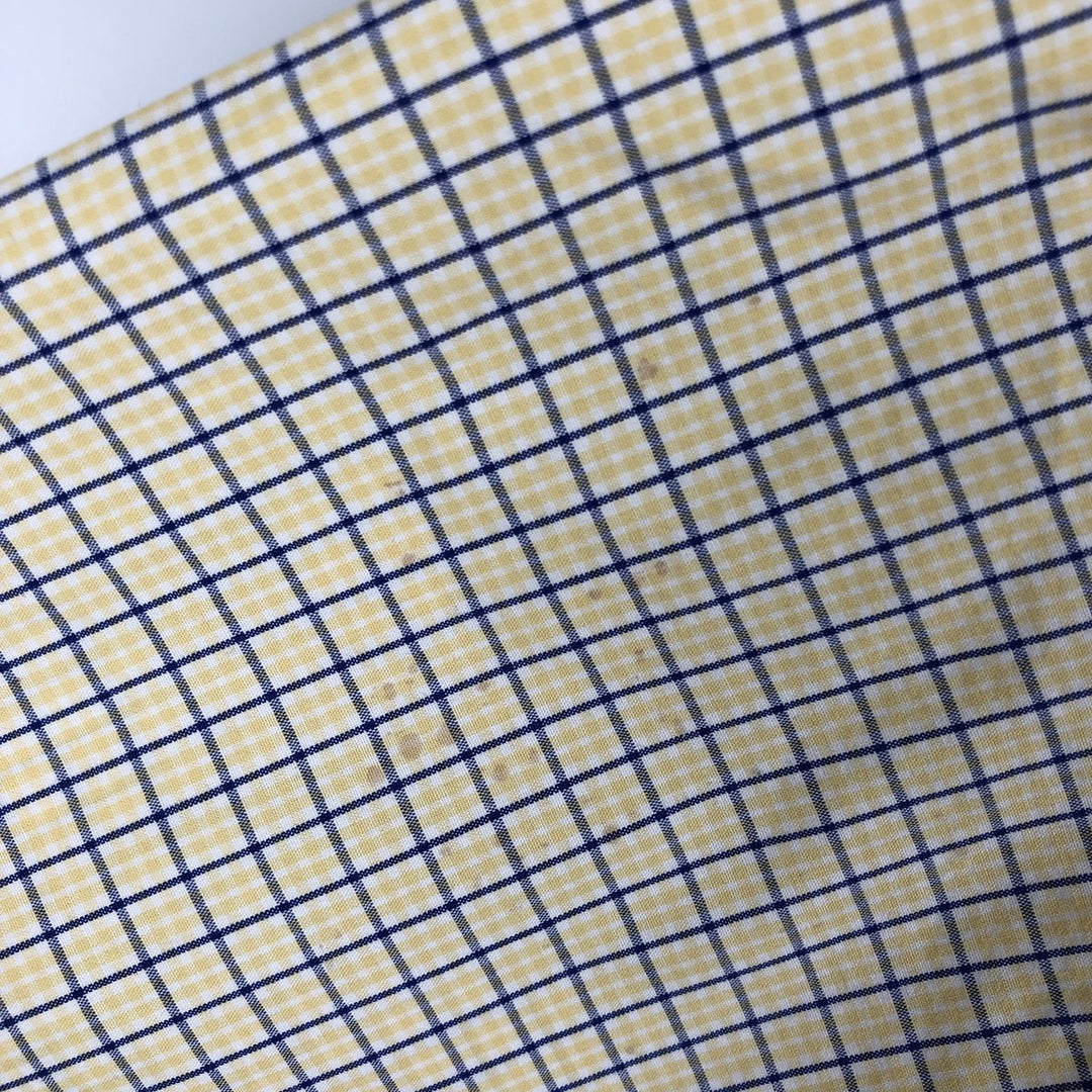 Ralph Lauren Vintage Button-Down Short-Sleeve Check Shirt, Men's Size M (approx.) cotton yellow type Vintage Second Hand