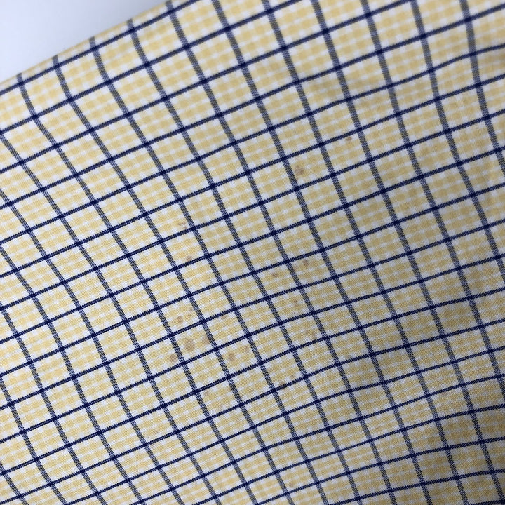 Ralph Lauren Vintage Button-Down Short-Sleeve Check Shirt, Men's Size M (approx.) cotton yellow type Vintage Second Hand
