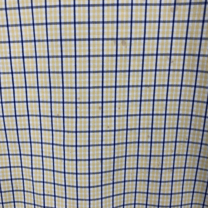 Ralph Lauren Vintage Button-Down Short-Sleeve Check Shirt, Men's Size M (approx.) cotton yellow type Vintage Second Hand