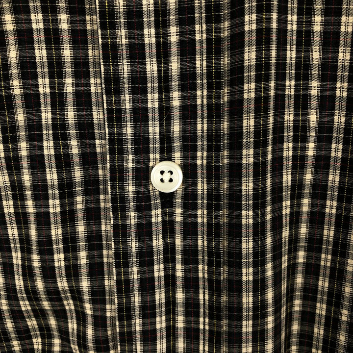 Ralph Lauren BLAKE Short-Sleeve Button-Down Check Shirt, Men's Size S (approx.) cotton black type Vintage Second Hand