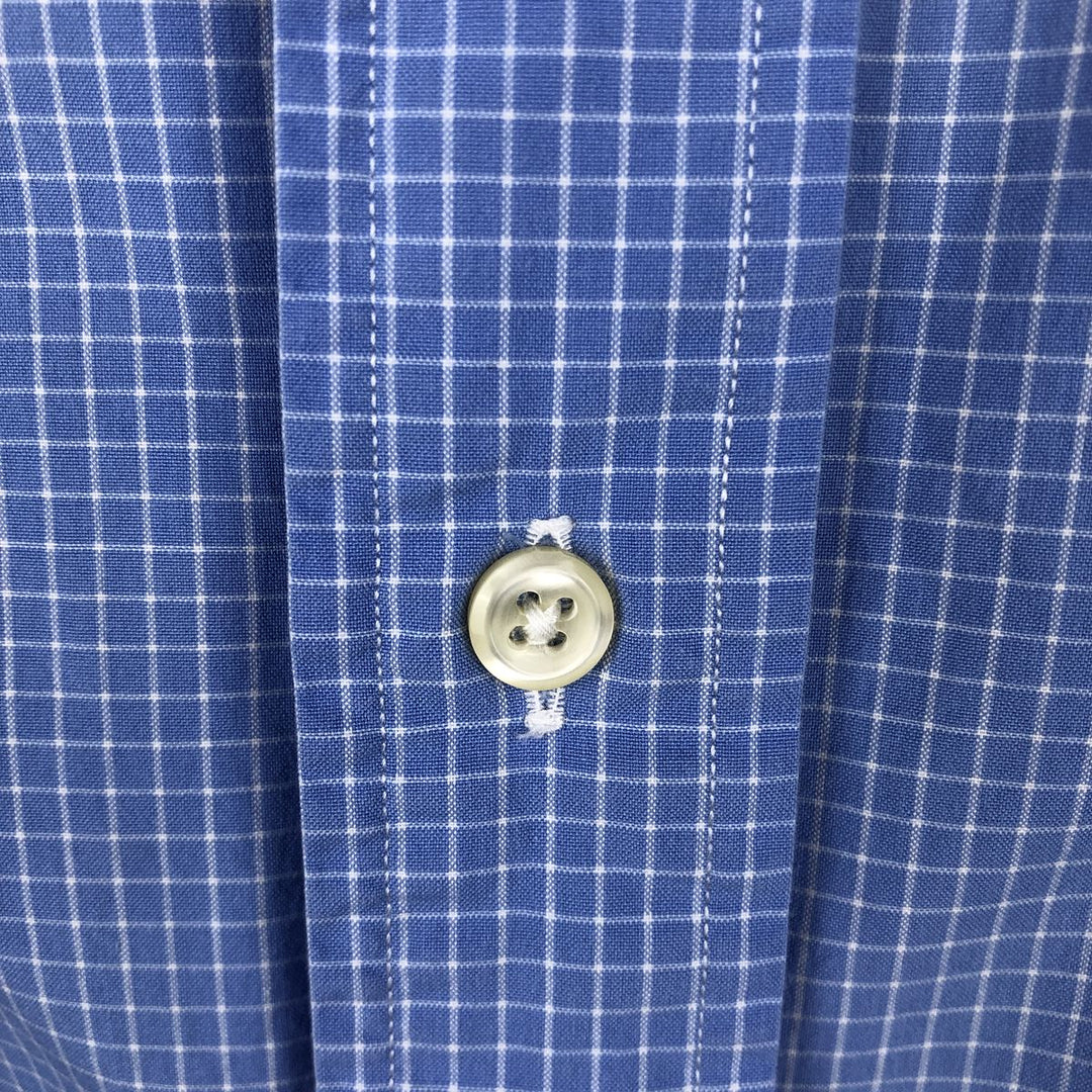 Ralph Lauren Classic Fit Short Sleeve Button Down Check Shirt Men's XL cotton blue type Vintage Second Hand