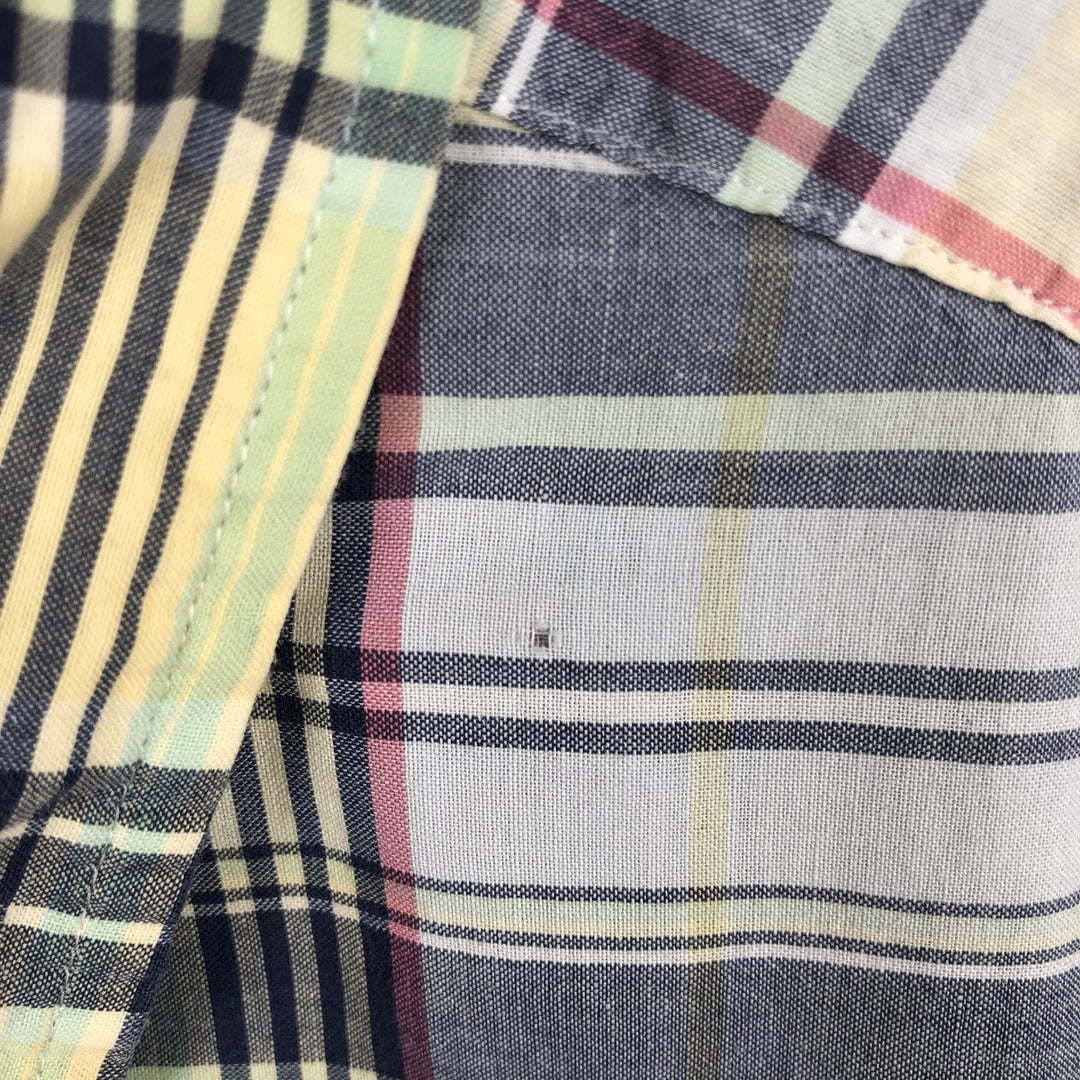 Ralph Lauren Classic Fit Madras Check Short-Sleeve Button-Down Check Shirt, Men's Size XL (approx.) cotton lemon yellow Vintage Second Hand
