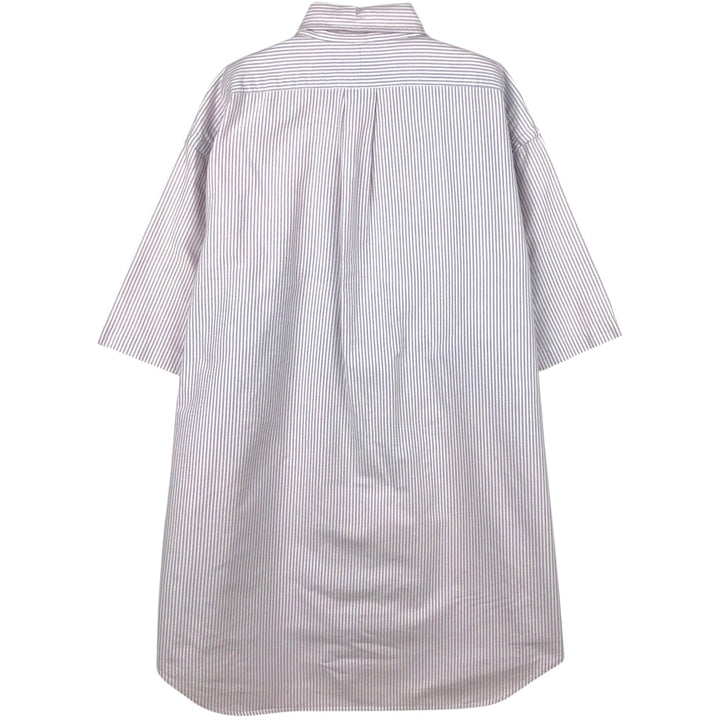 Ralph Lauren BLAKE short sleeve button down striped shirt, men's size L cotton purple type Vintage Second Hand