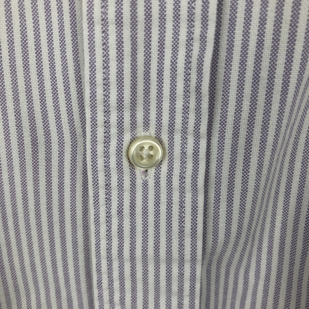 Ralph Lauren BLAKE short sleeve button down striped shirt, men's size L cotton purple type Vintage Second Hand