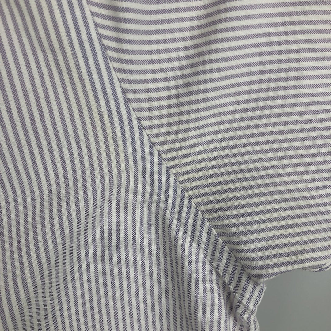 Ralph Lauren BLAKE short sleeve button down striped shirt, men's size L cotton purple type Vintage Second Hand