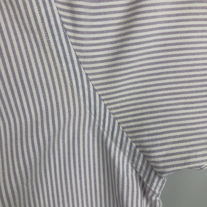 Ralph Lauren BLAKE short sleeve button down striped shirt, men's size L cotton purple type Vintage Second Hand