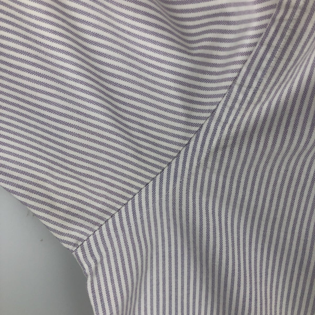 Ralph Lauren BLAKE short sleeve button down striped shirt, men's size L cotton purple type Vintage Second Hand