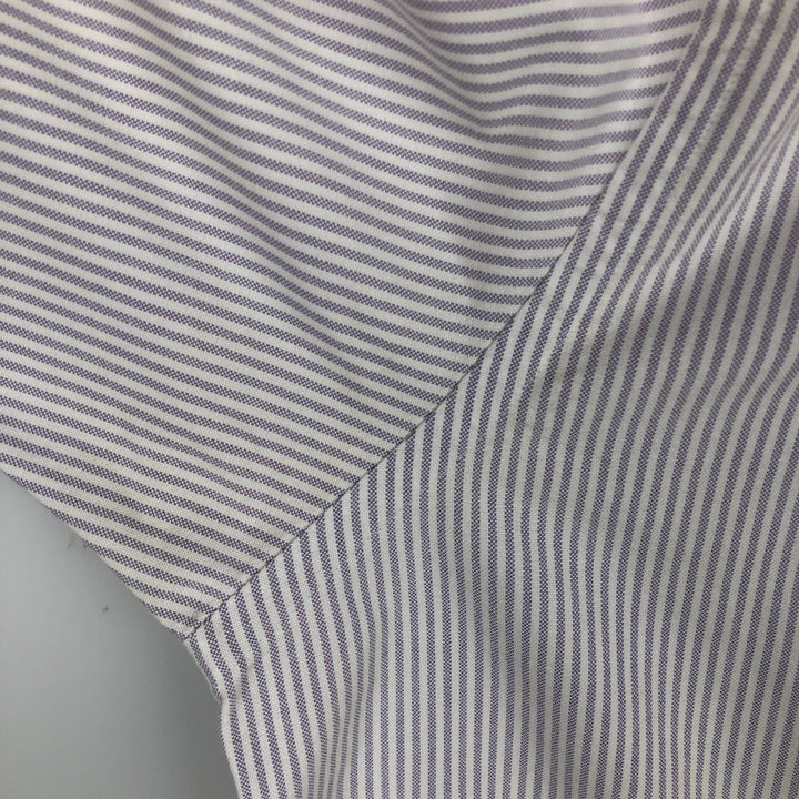 Ralph Lauren BLAKE short sleeve button down striped shirt, men's size L cotton purple type Vintage Second Hand