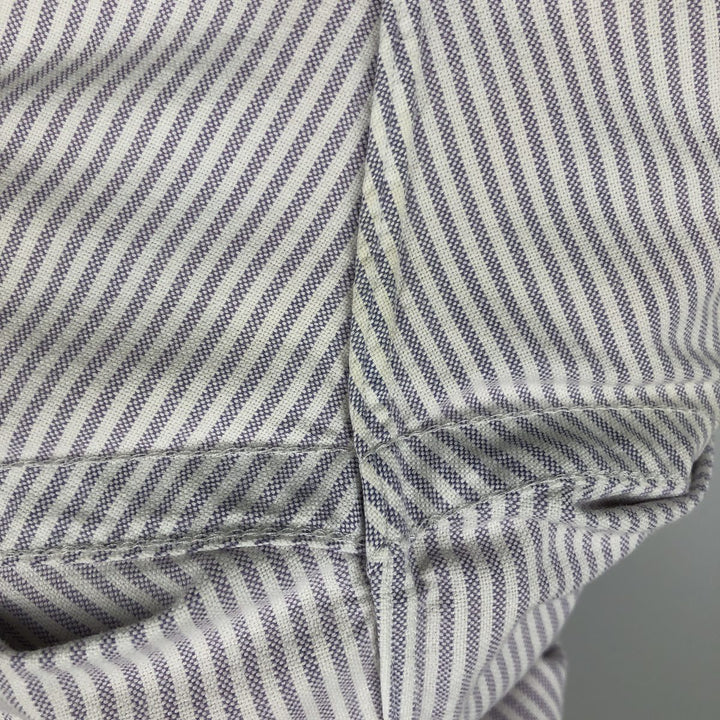 Ralph Lauren BLAKE short sleeve button down striped shirt, men's size L cotton purple type Vintage Second Hand
