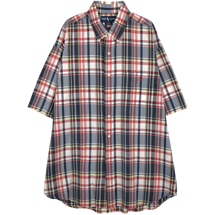 Ralph Lauren BLAKE Madras Check Short Sleeve Button Down Check Shirt Men's XL cotton red type Vintage Second Hand
