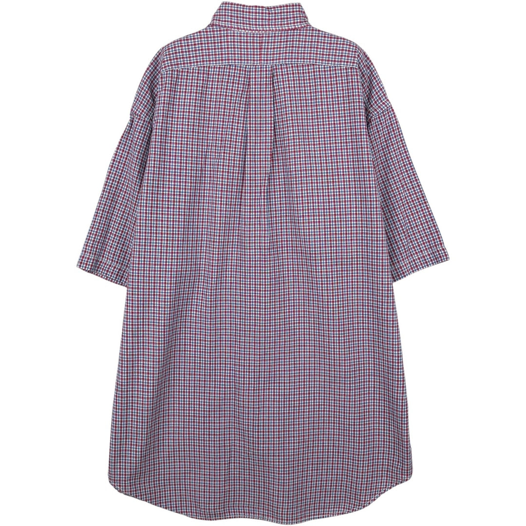 Ralph Lauren RALPH LAUREN SPORT short-sleeved button-down check shirt, men's size L cotton red type Vintage Second Hand