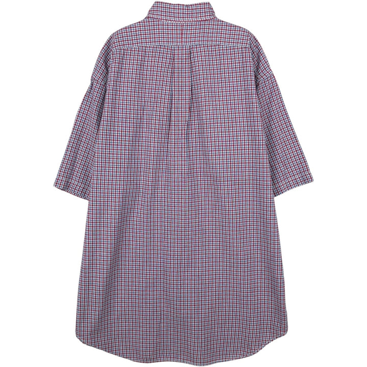 Ralph Lauren RALPH LAUREN SPORT short-sleeved button-down check shirt, men's size L cotton red type Vintage Second Hand