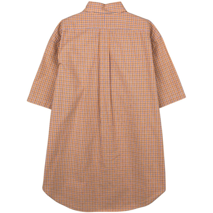 Ralph Lauren Classic Fit Short Sleeve Button Down Check Shirt Men's Size L cotton orange type Vintage Second Hand