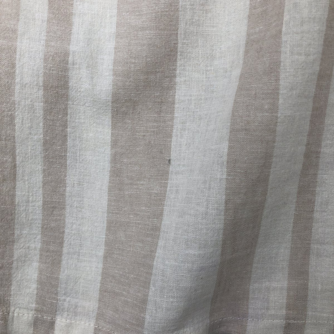 2000'S GAP MADE WITH LINEN Multi-stripe Short-Sleeve Open-Collar Linen Shirt, Boxy Fit, Men's Size M (approx.) linen Beige type Vintage Second Hand