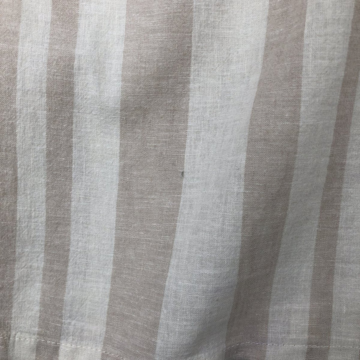 2000'S GAP MADE WITH LINEN Multi-stripe Short-Sleeve Open-Collar Linen Shirt, Boxy Fit, Men's Size M (approx.) linen Beige type Vintage Second Hand