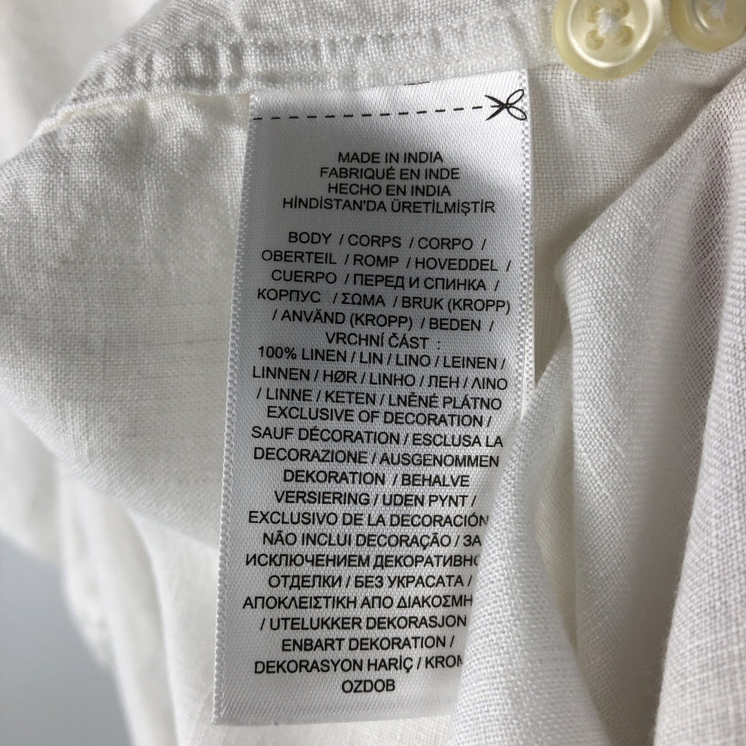 Ralph Lauren Classic Fit short sleeve linen button down shirt, men's size M linen white type Vintage Second Hand