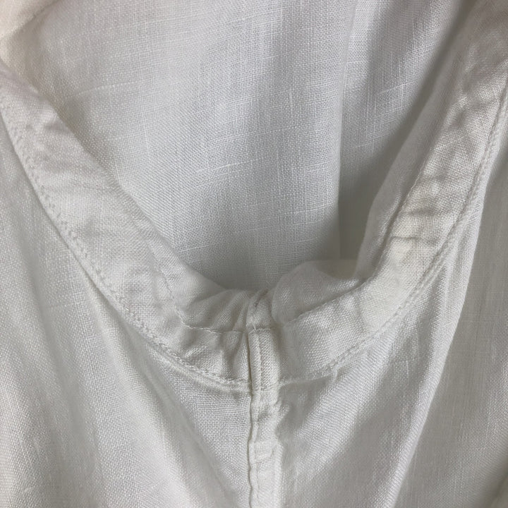 Ralph Lauren Classic Fit short sleeve linen button down shirt, men's size M linen white type Vintage Second Hand