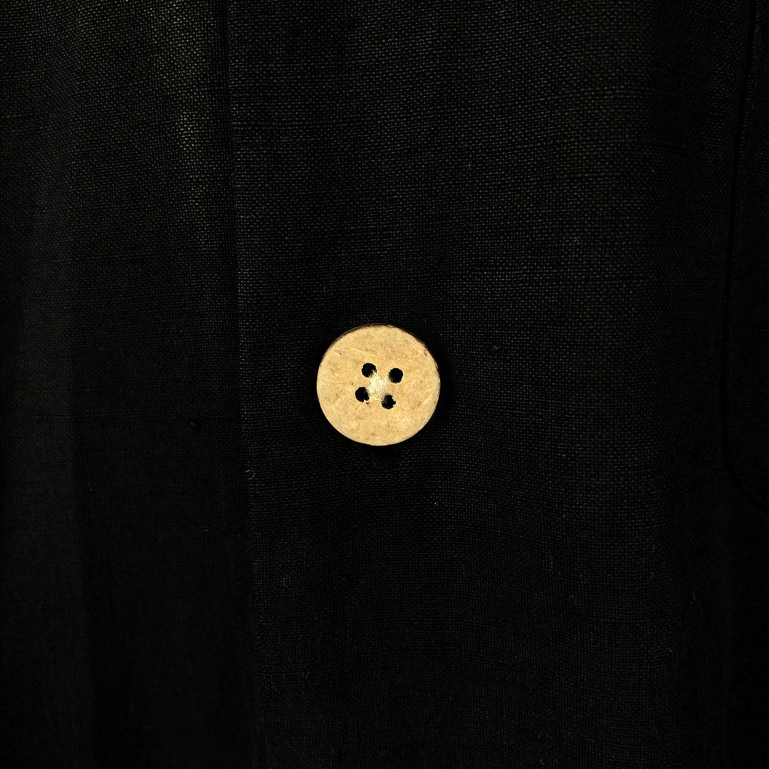 Winter Silks Short-Sleeve Open-Collar Silk Shirt, Boxy Shirt, Men's Size L (approx.) silk black type Vintage Second Hand
