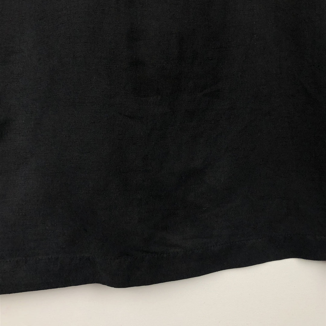 Winter Silks Short-Sleeve Open-Collar Silk Shirt, Boxy Shirt, Men's Size L (approx.) silk black type Vintage Second Hand