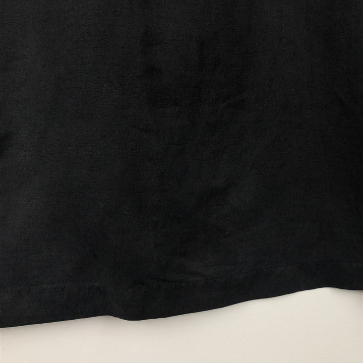 Winter Silks Short-Sleeve Open-Collar Silk Shirt, Boxy Shirt, Men's Size L (approx.) silk black type Vintage Second Hand