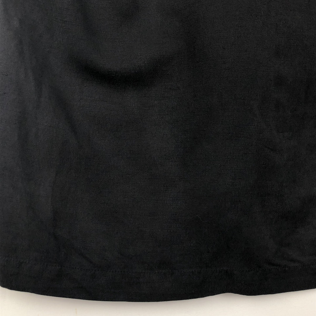 Winter Silks Short-Sleeve Open-Collar Silk Shirt, Boxy Shirt, Men's Size L (approx.) silk black type Vintage Second Hand
