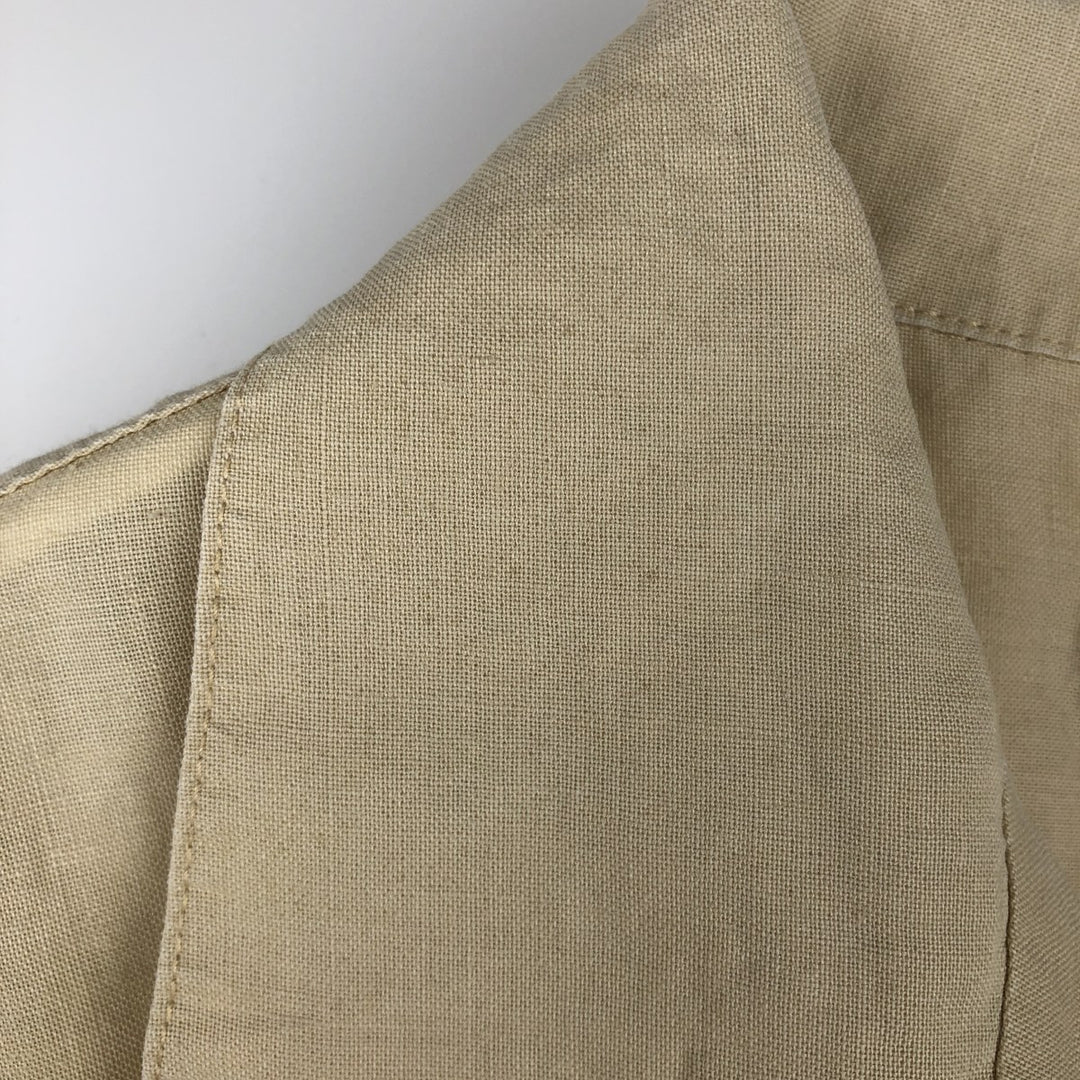 MAN OF FASHION Short-Sleeve Open-Collar Linen Shirt, Boxy Fit, Men's Size L linen Beige type Vintage Second Hand