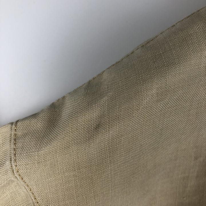 MAN OF FASHION Short-Sleeve Open-Collar Linen Shirt, Boxy Fit, Men's Size L linen Beige type Vintage Second Hand