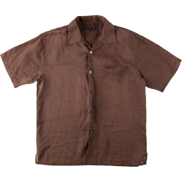 NEW GEN Short-Sleeve Open Collar Shirt, Boxy Shirt, Men's Size M (approx.) unclear chocolate Vintage Second Hand