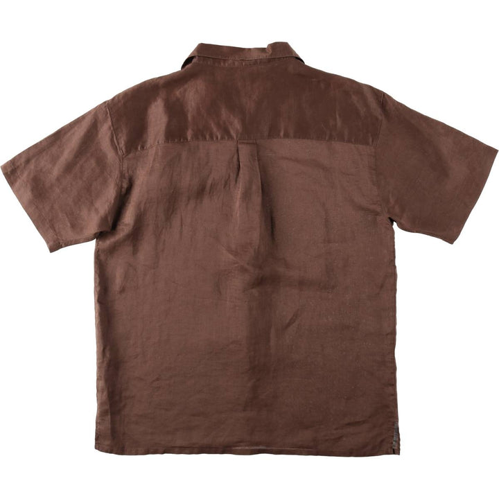 NEW GEN Short-Sleeve Open Collar Shirt, Boxy Shirt, Men's Size M (approx.) unclear chocolate Vintage Second Hand