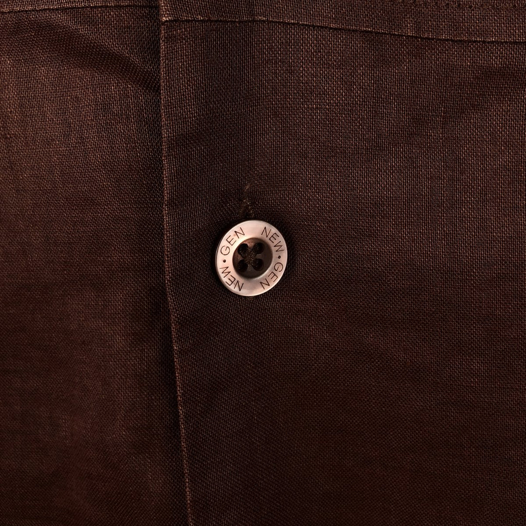 NEW GEN Short-Sleeve Open Collar Shirt, Boxy Shirt, Men's Size M (approx.) unclear chocolate Vintage Second Hand