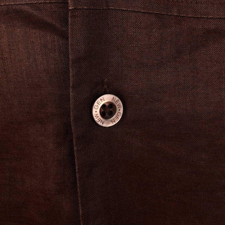 NEW GEN Short-Sleeve Open Collar Shirt, Boxy Shirt, Men's Size M (approx.) unclear chocolate Vintage Second Hand