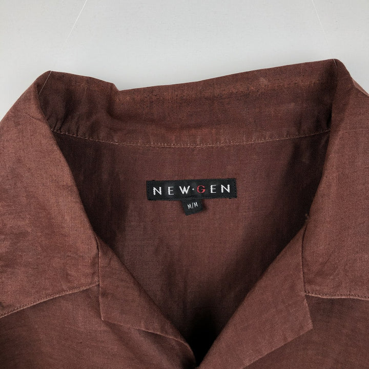 NEW GEN Short-Sleeve Open Collar Shirt, Boxy Shirt, Men's Size M (approx.) unclear chocolate Vintage Second Hand