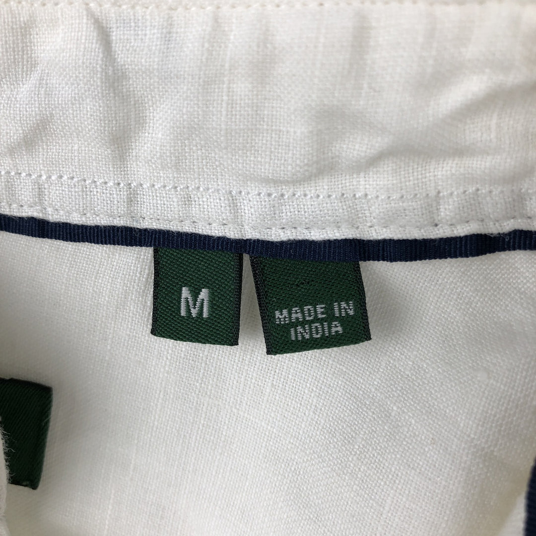 ORVIS Short-Sleeve Linen Shirt, Men's Size M (approx.) linen ivory Vintage Second Hand