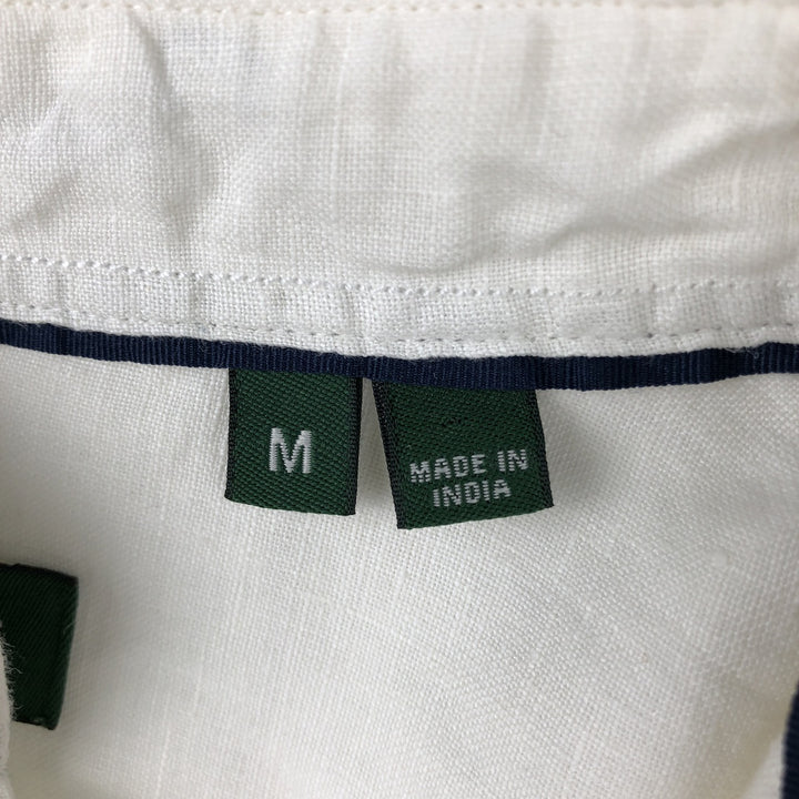 ORVIS Short-Sleeve Linen Shirt, Men's Size M (approx.) linen ivory Vintage Second Hand