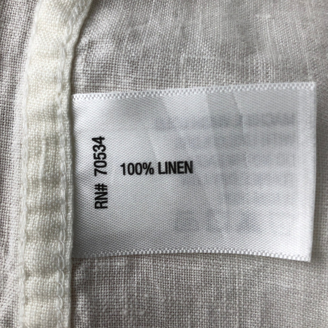 ORVIS Short-Sleeve Linen Shirt, Men's Size M (approx.) linen ivory Vintage Second Hand