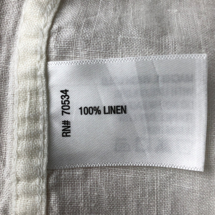 ORVIS Short-Sleeve Linen Shirt, Men's Size M (approx.) linen ivory Vintage Second Hand