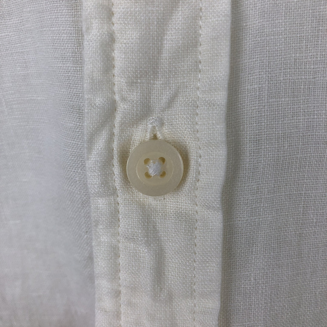 ORVIS Short-Sleeve Linen Shirt, Men's Size M (approx.) linen ivory Vintage Second Hand