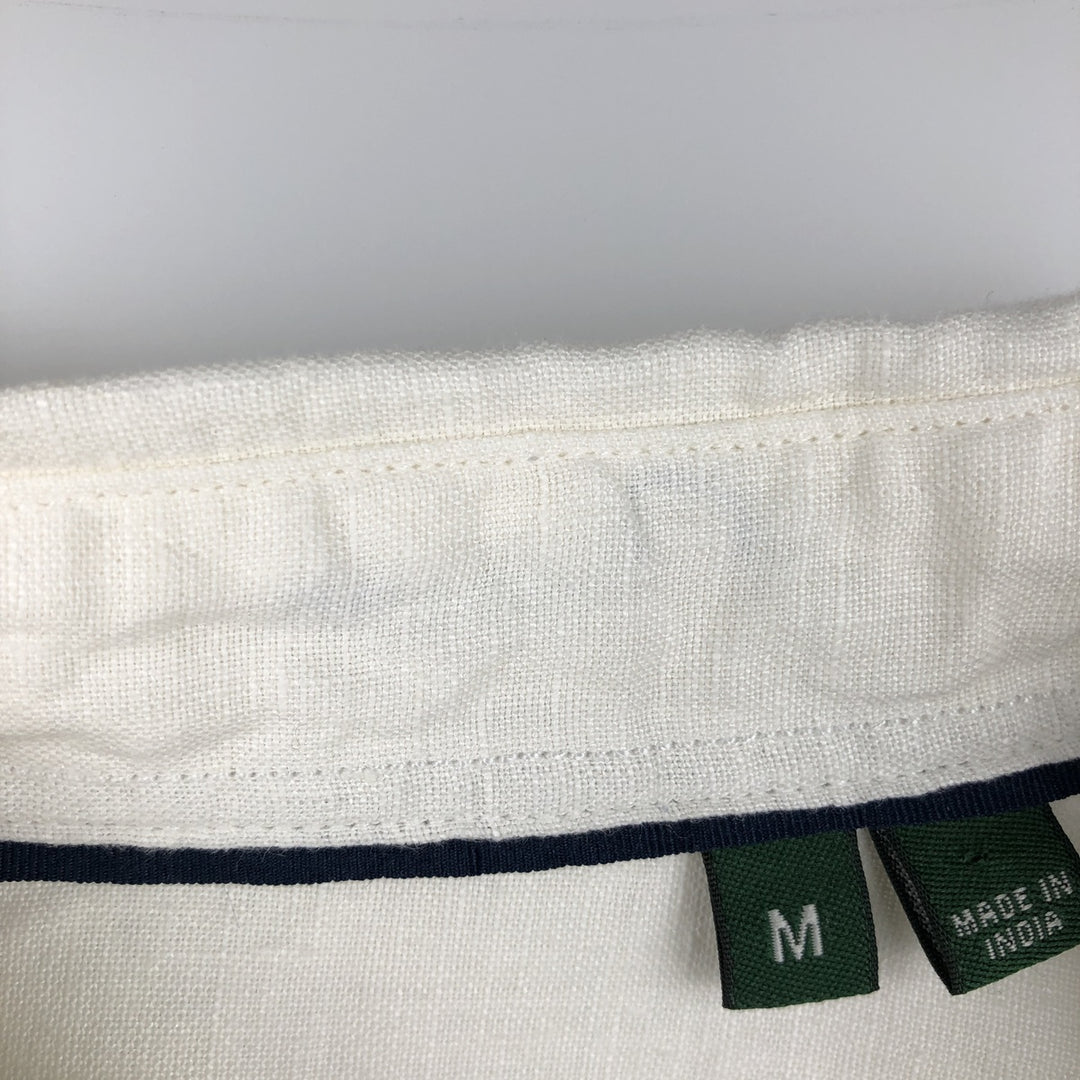 ORVIS Short-Sleeve Linen Shirt, Men's Size M (approx.) linen ivory Vintage Second Hand