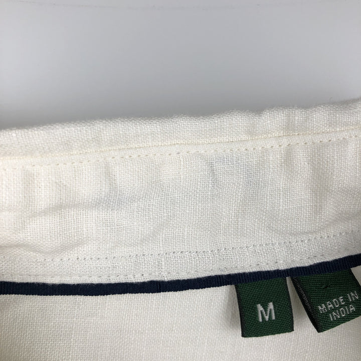 ORVIS Short-Sleeve Linen Shirt, Men's Size M (approx.) linen ivory Vintage Second Hand