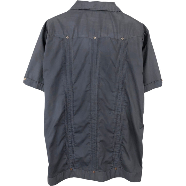 80s-90'S ROMANI Short Sleeve Open Collar Mexican Shirt Cuban Shirt Box Shirt Men's M Size Vintage unclear gray type Vintage Second Hand