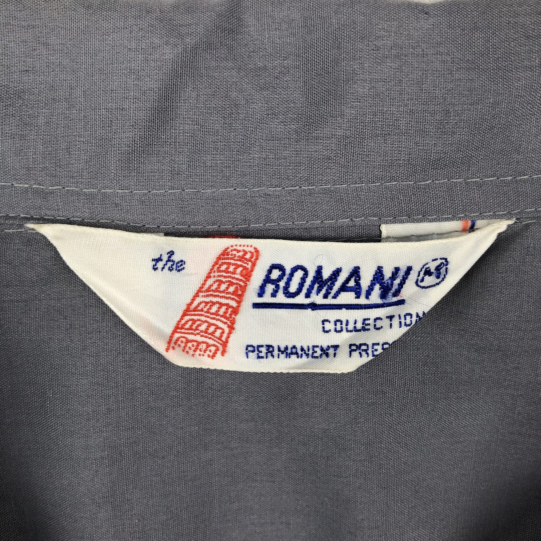 80s-90'S ROMANI Short Sleeve Open Collar Mexican Shirt Cuban Shirt Box Shirt Men's M Size Vintage unclear gray type Vintage Second Hand
