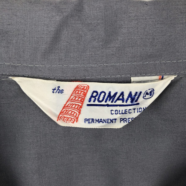 80s-90'S ROMANI Short Sleeve Open Collar Mexican Shirt Cuban Shirt Box Shirt Men's M Size Vintage unclear gray type Vintage Second Hand