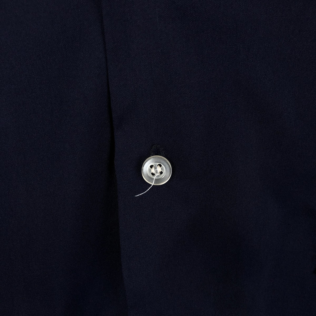 70s-80'S CAN CUN Short-Sleeve Open-Collar Mexican Shirt / Cuban Shirt / Boxy Shirt / Men's Size M (Equivalent) Vintage unclear navy blue type Vintage Second Hand