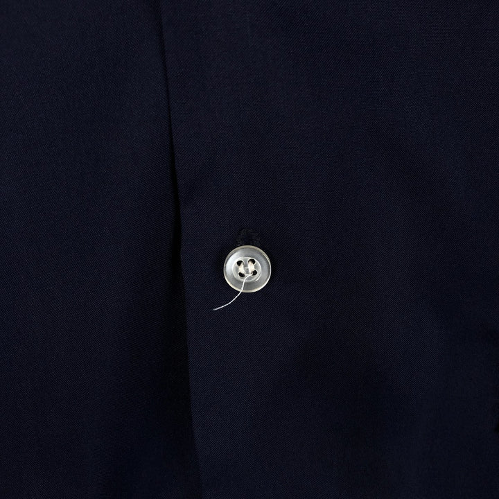 70s-80'S CAN CUN Short-Sleeve Open-Collar Mexican Shirt / Cuban Shirt / Boxy Shirt / Men's Size M (Equivalent) Vintage unclear navy blue type Vintage Second Hand