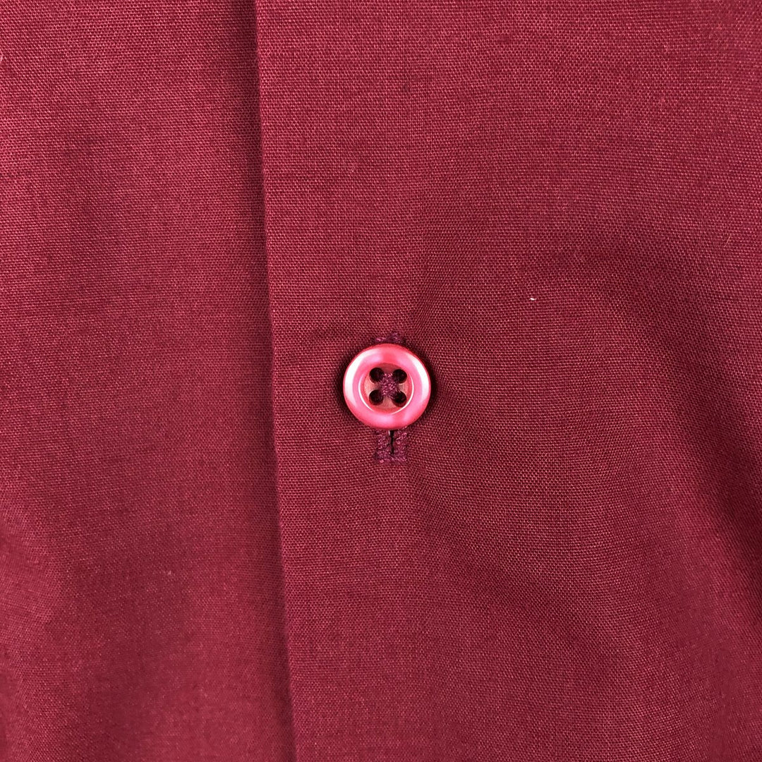 OMEGA Short-Sleeve Open-Collar Mexican Shirt, Cuban Shirt, Boxy Shirt, Men's Size XL cotton wine-red Vintage Second Hand