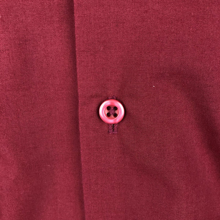 OMEGA Short-Sleeve Open-Collar Mexican Shirt, Cuban Shirt, Boxy Shirt, Men's Size XL cotton wine-red Vintage Second Hand