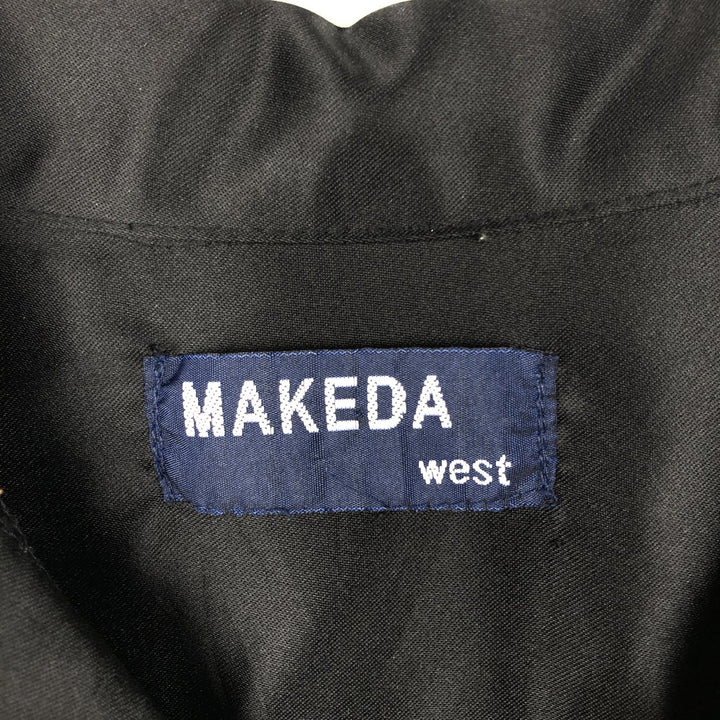 MAKEDA west Short-Sleeve Open Collar Mexican Shirt Cuban Shirt Box Shirt Men's Size L polyester black type Vintage Second Hand