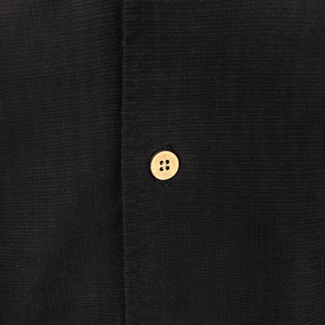 The Havanera Co. Short-Sleeve Open-Collar Mexican Shirt, Cuban Shirt, Boxy Shirt, Men's Size XL Rayon black type Vintage Second Hand