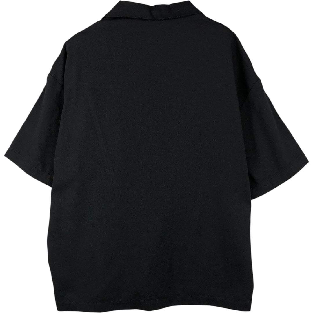 90'S FLIP Open Collar Short Sleeve Two-Tone Shirt, Boxy Shirt, Made in USA, Men's Size L (Equivalent), Vintage unclear black type Vintage Second Hand