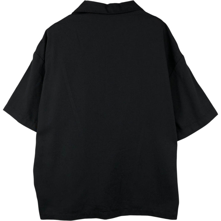 90'S FLIP Open Collar Short Sleeve Two-Tone Shirt, Boxy Shirt, Made in USA, Men's Size L (Equivalent), Vintage unclear black type Vintage Second Hand